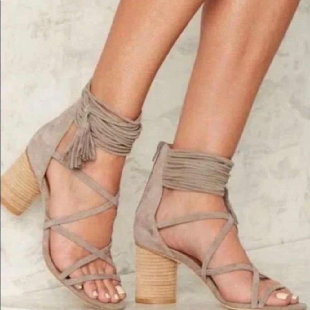 Jeffrey Campbell suede dressy sandal.